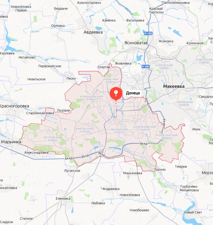 Карта Донецка ДНР
